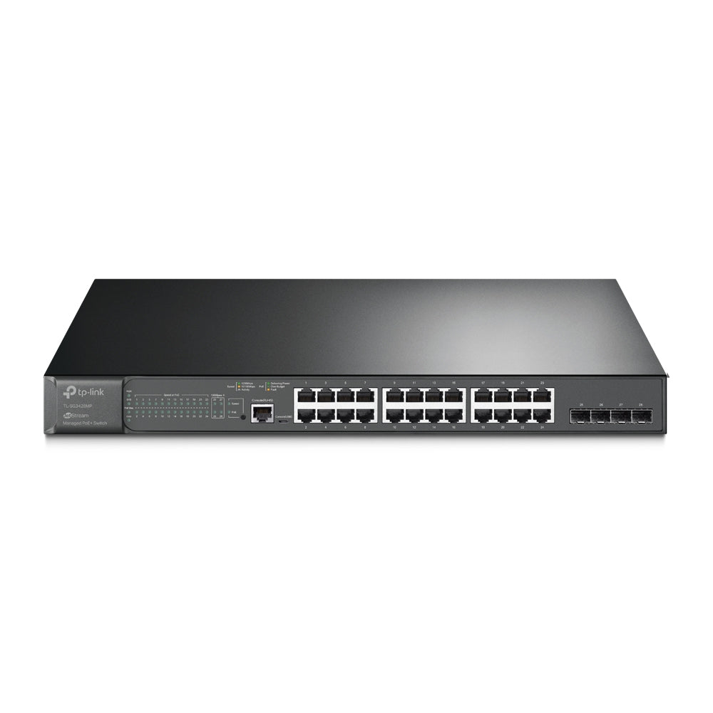 TP-Link SG3428MP v6.20, 28-Port Gigabit L2 Managed Switch with 24-Port PoE+ and 4xSFP - sentinet.gr