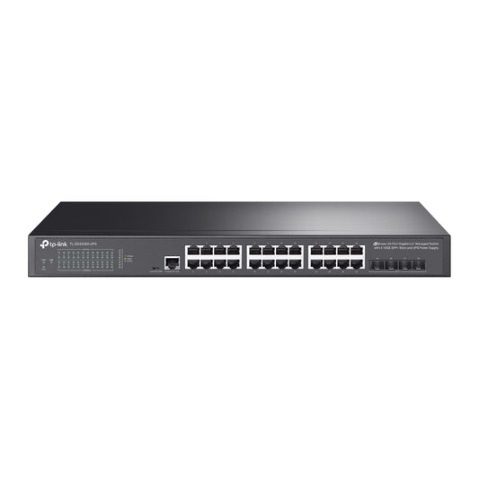 TP-Link TL-SG3428X-UPS v1.0, JetStream 24-Port Gigabit L2+ Managed Switch with 4 10GE SFP+ Slots and UPS Power Supply - sentinet.gr