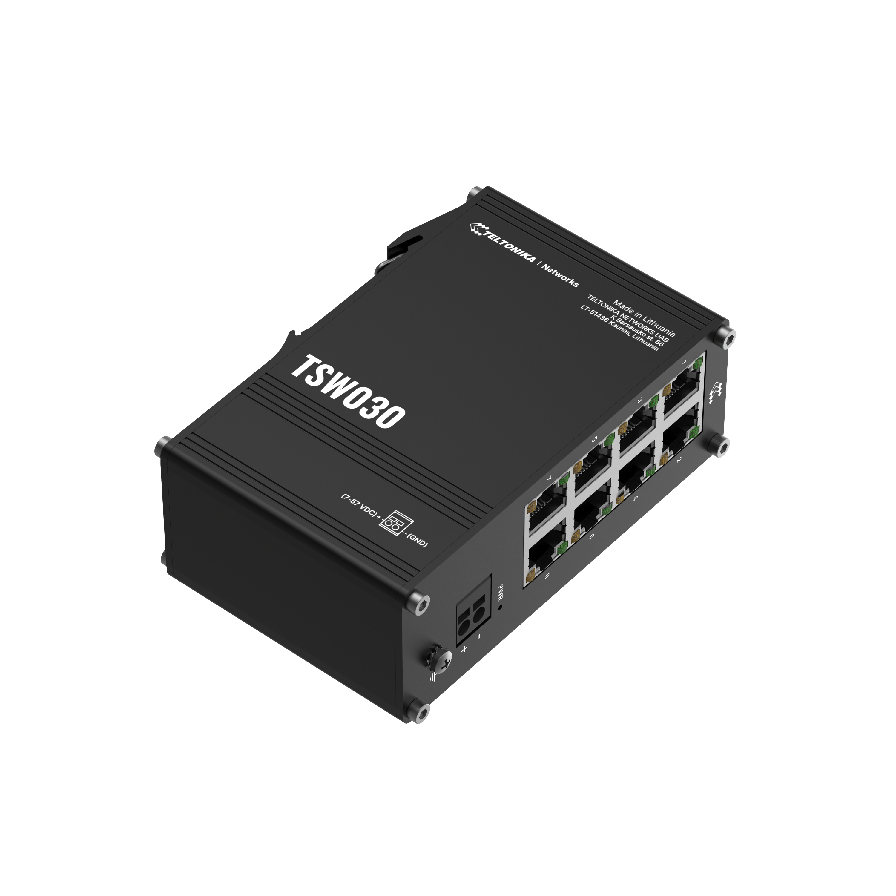 Teltonika TSW030, DIN Rail Ethernet Switch 8xEthernet - sentinet.gr