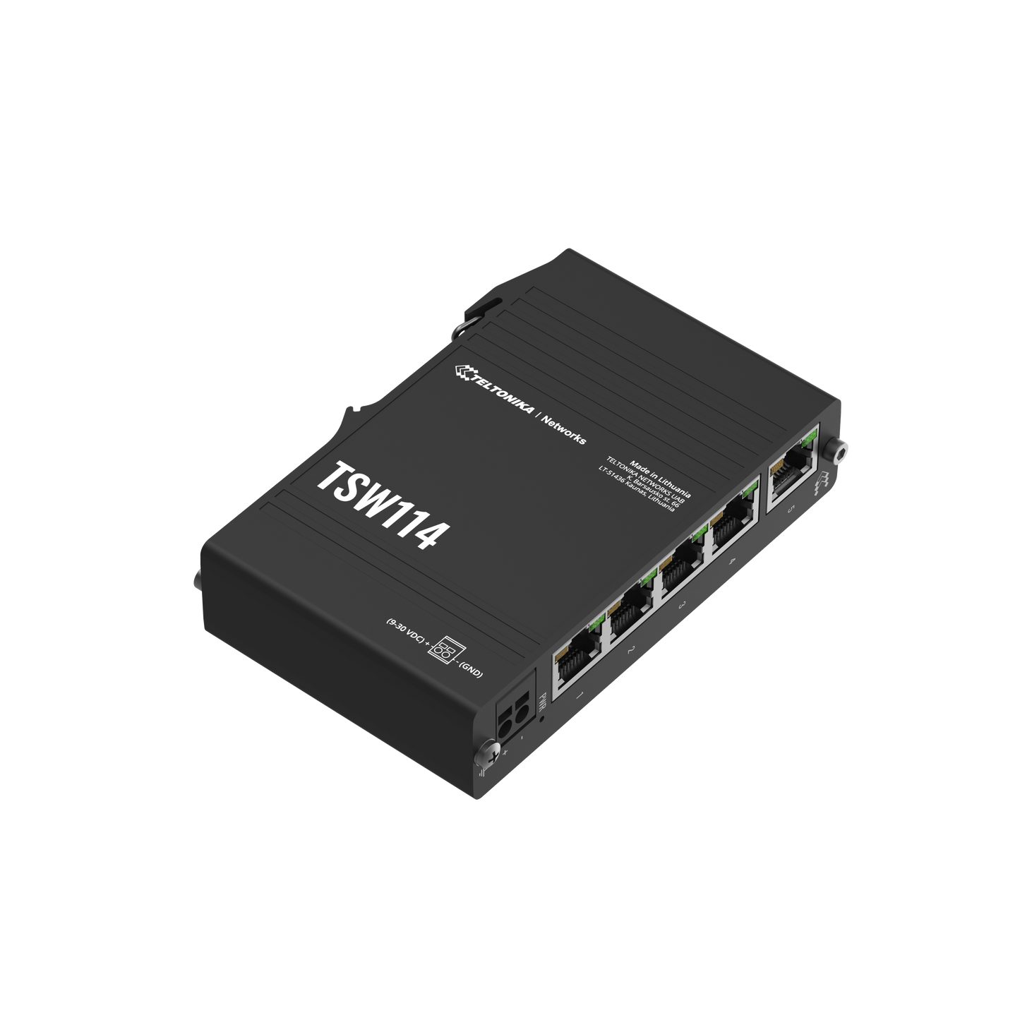 Teltonika TSW114, DIN Rail Ethernet Switch 5xGigabit with Passive PoE IN - sentinet.gr