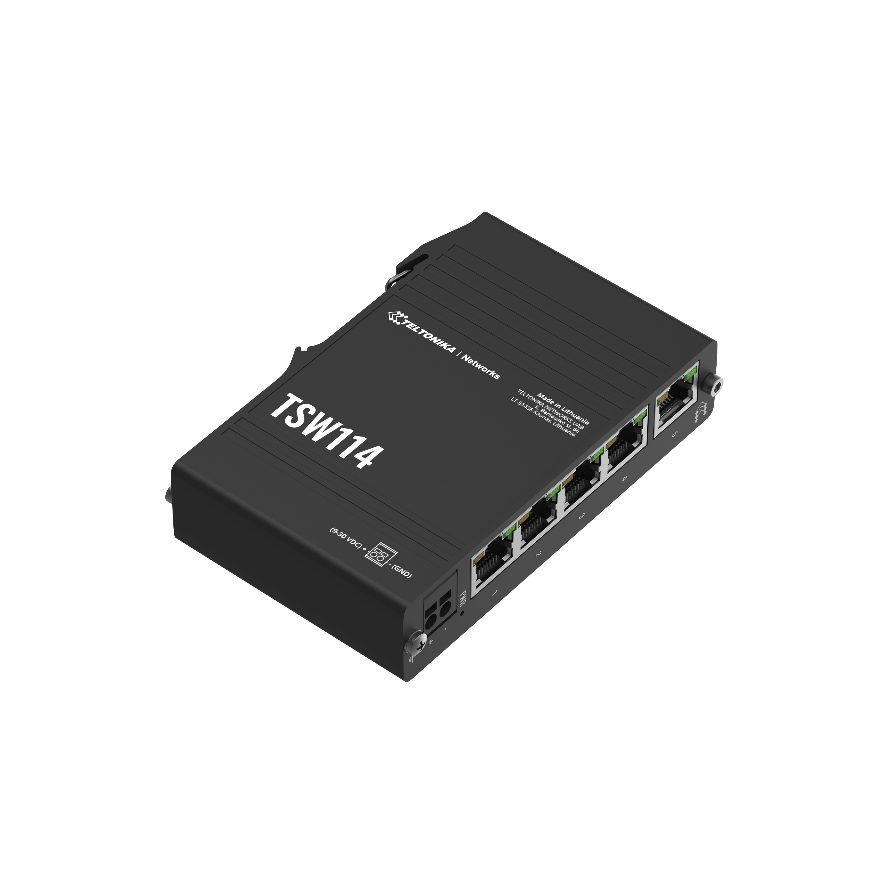 Teltonika TSW114, DIN Rail Ethernet Switch 5xGigabit with Passive PoE IN - sentinet.gr