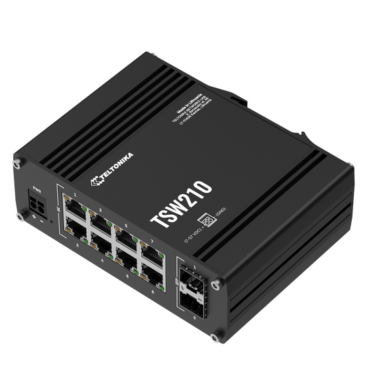 Teltonika TSW210, Industrial Unmanaged Switch 8xGigabit, 2xSFP - sentinet.gr