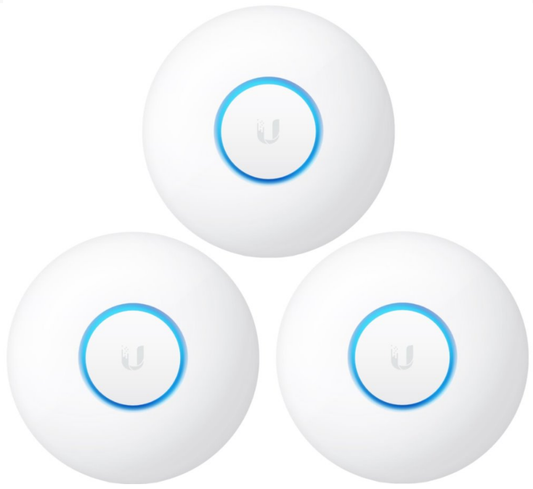 Ubiquiti UAP-nanoHD-3, UniFi nanoHD 3-Pack, 2.8dBi, 23dBm, 300Mbps, 2x2 @ 2.4GHz & 3dBi, 26dBm, 1733Mbps, 4x4 @ 5GHz, 1xGigabit - sentinet.gr