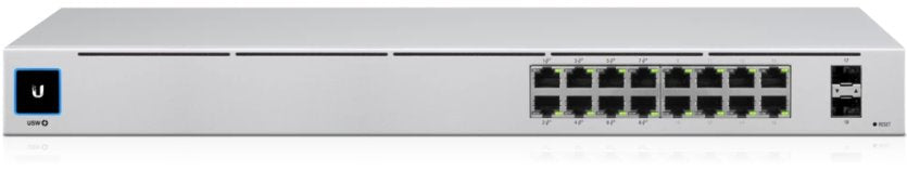 Ubiquiti USW-16-POE, UniFi Gen2 Switch, 16xGigabit, 2xSFP, 8xPOE+ 802.3af/at, 60W - sentinet.gr