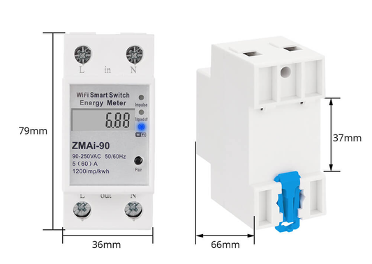 Zemismart WiFi Relay Digital Electric Energy Meter Tuya Smart Life APP Control Smart Home Timer Remote Control (2P-10A) - sentinet.gr