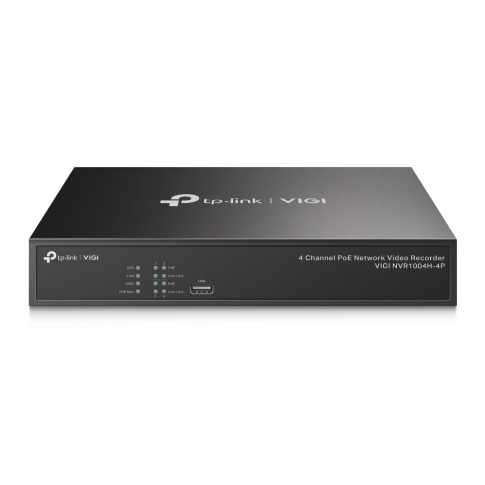 TP-Link VIGI NVR1004H-4P v1.0, VIGI 4 Channel PoE+ Network Video Recorder - sentinet.gr