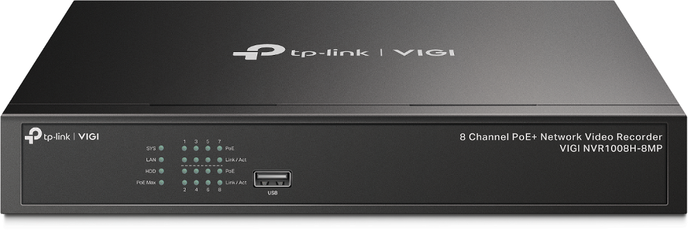 TP-Link VIGI NVR1008H-8MP v1.0, VIGI 8 Channel PoE+ Network Video Recorder - sentinet.gr