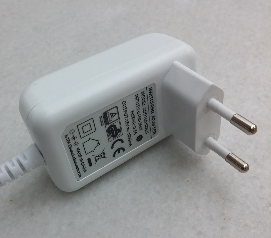 Power supply 15V/1A/15W E-TEK ZDD150100EU - sentinet.gr