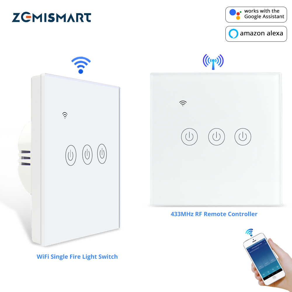 Zemismart Tuya WiFi Light Switch Three Gang No Neutral Wire Required Alexa Google Home Control - sentinet.gr