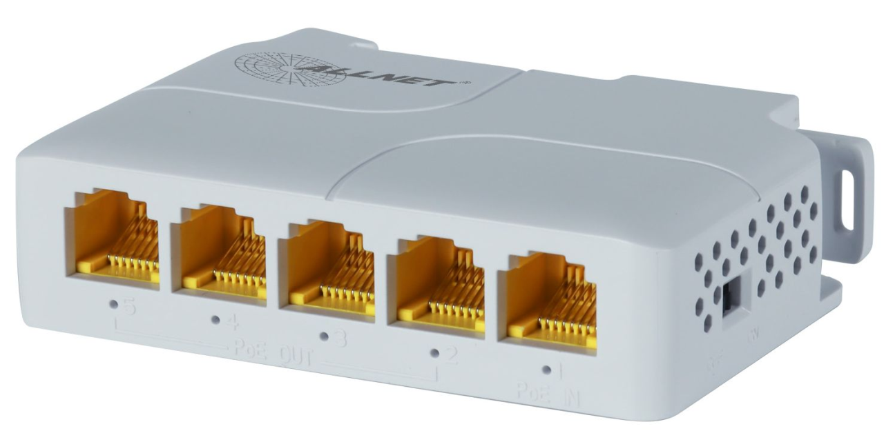 Allnet ALL-SG8005PD-BT90, Switch unmanaged 5 Port - 5x GbE - PoE Budget 85W - 1x bt out, 3x PoE af/at out, 1xPoE bt 90W in - Fanless, DIN, PD-Input - sentinet.gr