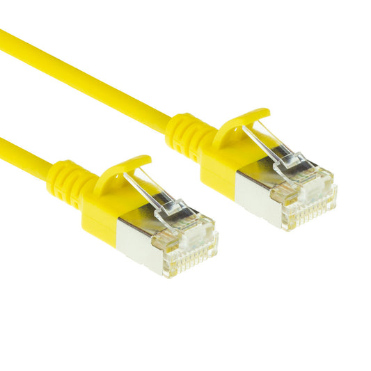 INTRONICS U/FTP Extra Slim 0.5m Cat6a Yellow - (DC7800) - sentinet.gr