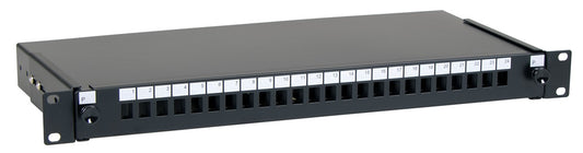 Masterlan ODF 24x SC Simplex or 24x LC Duplex, optic enclosure with patch panel and splice tray, 1U, 19", black - (ODF24SCSB2) - sentinet.gr