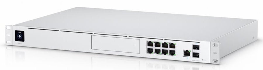 Ubiquiti UDM-Pro, UniFi Dream Machine Pro, USG + UniFi Controller + Unifi Switch + Unifi Protect + Dual Wan (1x Gigabit & 1xSFP+), 8xGigabit, 1xSFP+, Quad-Core 1.7GHz, 4GB, 16GB eMMC, 1xBluetooth, 1x 3.5'' HDD Socket - sentinet.gr