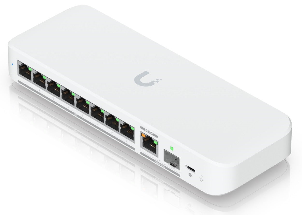 Ubiquiti USW-Flex-2.5G-8, UniFi Switch, 8x2.5Gbps, 1xCombo 10G RJ45/SFP+, PoE IN - sentinet.gr
