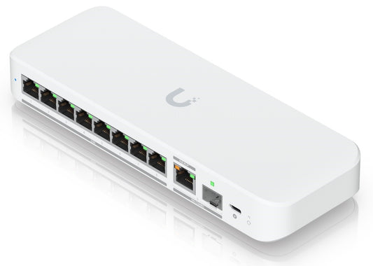 Ubiquiti USW-Flex-2.5G-8, UniFi Switch, 8x2.5Gbps, 1xCombo 10G RJ45/SFP+, PoE IN - sentinet.gr